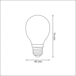 Gwint-trzonek-e27 - led-owa żarówka dekoracyjna e27 ciepła 4w g45 305817 polux 