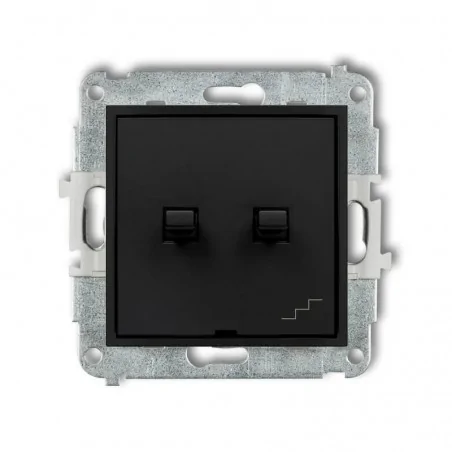 Wylaczniki-amerykanskie - włącznik schodowy podwójny amerykański czarny mat mini 12mwpus-33 karlik 