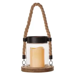 Dekoracje-swiateczne-led - lampion led na sznurku drewno plus szkło styl vintage zy2340 emos