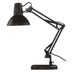 Lampki-biurkowe - lampka kreślarska czarna zginana e27 46 cm dustin z7612b emos 