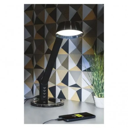 Lampki-biurkowe - czarne oświetlenie biurkowe z wejściem usb led 8w 3000k/4000k/6000k simon z7613 emos 