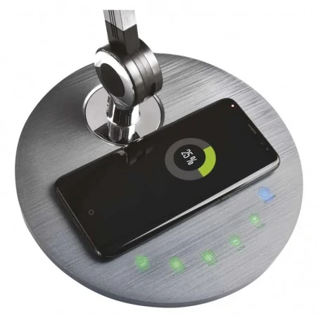 Lampki-nocne - nowoczesna lampa biurkowa z wbudowaną ładowarką led 10w 3000k/4000k/6000k karen z7615 emos 