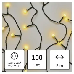 Oswietlenie-choinkowe - lampki choinkowe 100xled o długości 5m ciepła biel ip20 cherry d5gw02 emos 