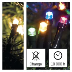 Oswietlenie-choinkowe - lampki choinkowe 2 w 1 multicolor lub ciepła barwa światłą 100xled 10m ip44 d4ah01 emos 