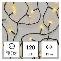 Oswietlenie-choinkowe - łańcuch na choinkę 12m 120xled ciepła biel, 8 programów, ip44 d4aw09 emos 