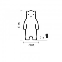 Dekoracje-swiateczne-led - figurka świąteczna led niedźwiedź zimne światło ip44 2,7w 80cm dcfc04 emos 