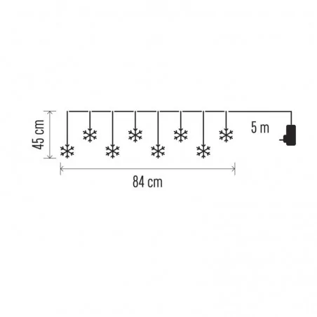 Dekoracje-swiateczne-led - świąteczna girlanda lampki wiszące ciepłe śniezynki 5m 6xled ip44 dcgw06 emos 