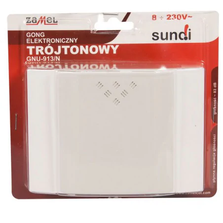Gongi-elektryczne - gong trójtonowy ecru 8-230v gnu-913/n zamel 