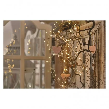 Dekoracje-swiateczne-led - drucik świetlny- jeżyk 100xled 2,4m 3xaa ciepła ip20 timer d3fw01 emos 