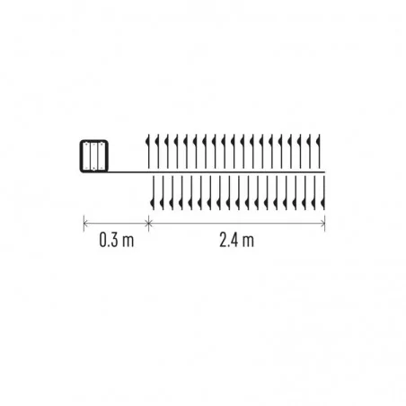 Dekoracje-swiateczne-led - drucik świetlny- jeżyk 100xled 2,4m 3xaa ciepła ip20 timer d3fw01 emos 