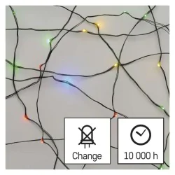 Dekoracje-swiateczne-led - dekoracyjne łańcuszek ledx150 15m, multikolor, ip44, timer d3am03 emos 