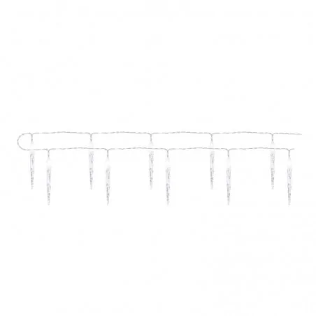 Oswietlenie-choinkowe - girlanda - sople lodu 10xled, 10cm - 1,35m, 2xaa zimna biel, ip20, timer dcgc01 emos 