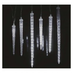 Dekoracje-swiateczne-led - światełka - sople lodu, 160xled 25 do 40cm, 3,6 m, zimna biel, ip44 dcpc06 emos 
