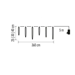 Dekoracje-swiateczne-led - światełka - sople lodu, 160xled 25 do 40cm, 3,6 m, zimna biel, ip44 dcpc06 emos 