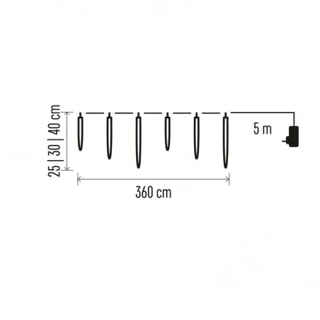 Dekoracje-swiateczne-led - światełka - sople lodu, 160xled 25 do 40cm, 3,6 m, zimna biel, ip44 dcpc06 emos 