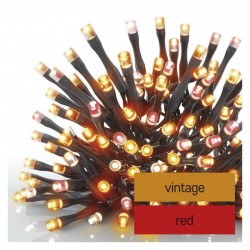 Oswietlenie-choinkowe - lampki choinkowe o barwie vintage + czerwone 120xled, 12m, ip44, d4ad02 emos 