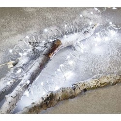 Dekoracje-swiateczne-led - srebrny łańcuszek - łezki 40xled 4m ciepła biel, ip44 timer d3ac02, emos 