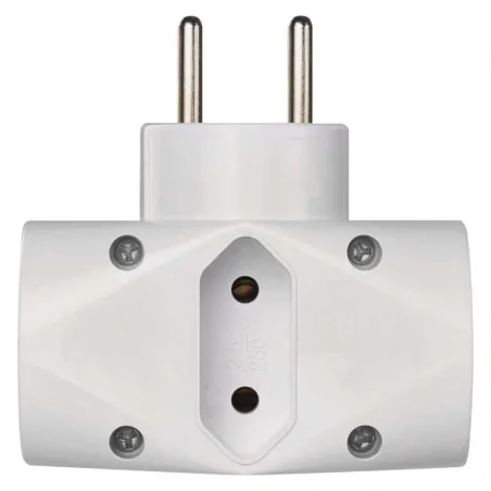 Rozgalezniki - rozgałęźnik potrójny biały z uziemieniem p0023 emos 