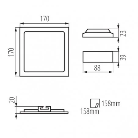 Oprawy-sufitowe - kwadratowa oprawa sufitowa led downlight nikiel satynowy 12w 4000k katro v2led 12w-nw-sn 27214 kanlux 
