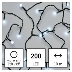 Oswietlenie-choinkowe - oświetlenie choinkowe zimna biel 200xled cherry 10m ip20 d5gc03 emos 