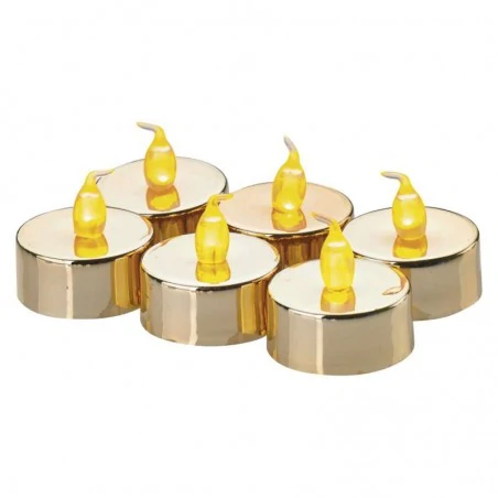 Oswietlenie-choinkowe - świeczki tealight złote komplet 6 sztuk dccv13 emos 