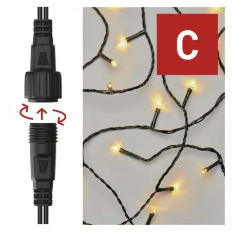 Oswietlenie-choinkowe - światełka choinkowe z systemem łączenia ledx100 1x2m, ciepła biel, ip44, d1ew01 emos 