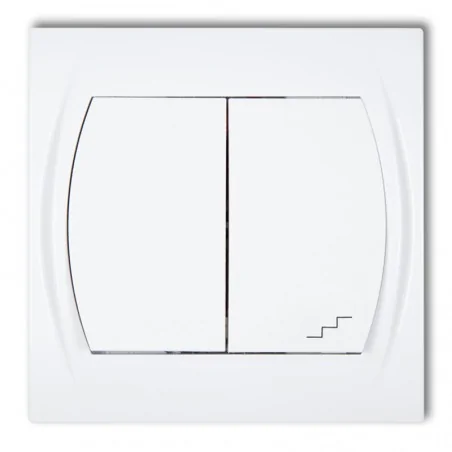 Wylaczniki-schodowe - włącznik jednobiegunowy+schodowy biały lwp-10 logo karlik 