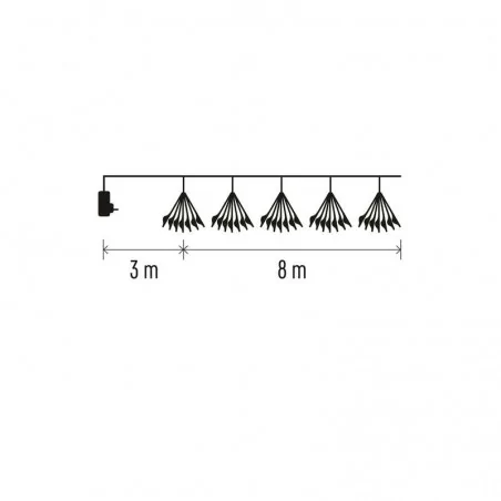 Dekoracje-swiateczne-led - dekoracyjny łańcuch led - frędzle 8m, zimna biel, ip20 timer d3ac10 emos 
