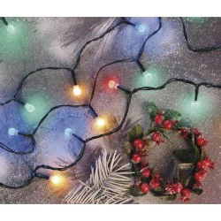 Oswietlenie-choinkowe - okrągłe światełka na choinkę 80xled 8m, multicolor, ip44, timer d5am02 emos 