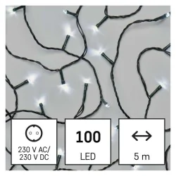 Oswietlenie-choinkowe - światełka choinkowe classic 100xled 5m zimna biel, ip20 d4gc02 emos 