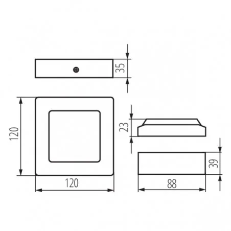 Oprawy-sufitowe - oprawa sufitowa led typu downlight kwadratowa 6w 4000k kanti v2led 6w-nw-w 33546 kanlux 