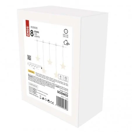 Dekoracje-swiateczne-led - girlanda świąteczna led dekoracja wisząca na okno w kształcie gwiazdek z timerem dcgw02 emos 