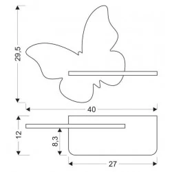 Oswietlenie-do-pokoju-dzieciecego - kinkiet różowy motylek z półką wtyczka plus przewód butterfly 21-85177 5w led kids candellux 