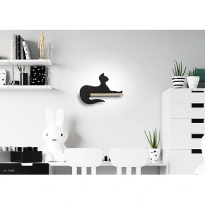 Oswietlenie-do-pokoju-dzieciecego - lampka w kształcie kota z podświetlaną półką z przewodem 5w led iq kids cat 21-75642 candellux 