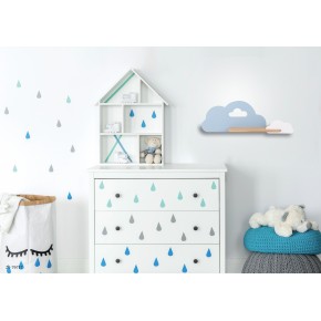 Oswietlenie-do-pokoju-dzieciecego - lampka półka biało-niebieskie chmurki do pokoju niemowlaka z przewodem 5w cloud  21-84415 candellux 