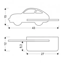 Oswietlenie-do-pokoju-dzieciecego - lampka led z półką miętowy samochodzik nad łóżeczko 5w led kids car 21-84804  candellux 