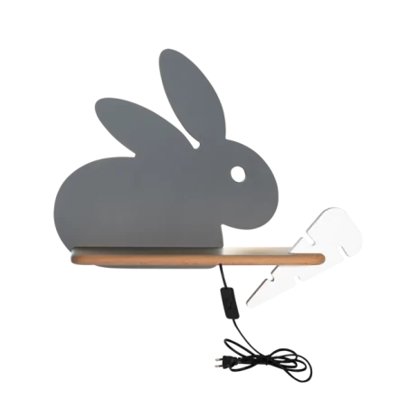 Oswietlenie-do-pokoju-dzieciecego - lampa kinkiet szary królik do pokoju dziecka kids rabbit 21-85184 candellux 