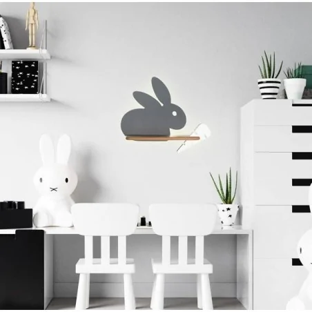 Oswietlenie-do-pokoju-dzieciecego - lampa kinkiet szary królik do pokoju dziecka kids rabbit 21-85184 candellux 