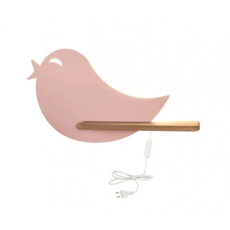 Oswietlenie-do-pokoju-dzieciecego - lampka ścienna różowy ptaszek do pokoju dziecka z włącznikiem kids bird 21-85054 candellux 