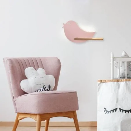Oswietlenie-do-pokoju-dzieciecego - lampka ścienna różowy ptaszek do pokoju dziecka z włącznikiem kids bird 21-85054 candellux 