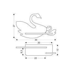 Oswietlenie-do-pokoju-dzieciecego - lampka z półką nad łóżeczko dziecięce łabędzie z włącznikiem 5w 21-05557 candellux 