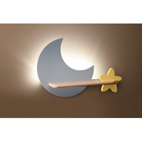 Oswietlenie-do-pokoju-dzieciecego - lampka nad łóżko do pokoju niemowlaka księżyc gwiazdy z wtyczką moon 21-75727  candellux 