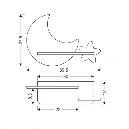 Oswietlenie-do-pokoju-dzieciecego - lampka nad łóżko do pokoju niemowlaka księżyc gwiazdy z wtyczką moon 21-75727  candellux 