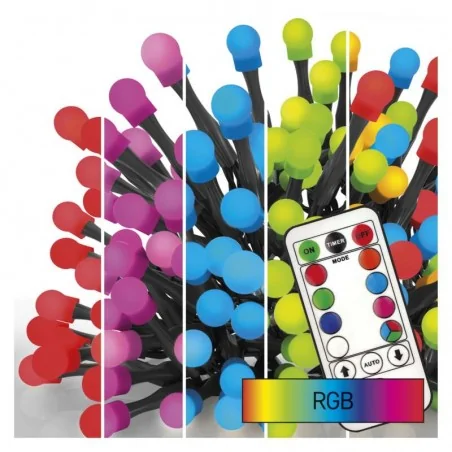 Oswietlenie-choinkowe - lampki choinkowe z pilotem i timer-em 6xled 10m, rgb, 64 programy, ip44, d5aa01 emos 
