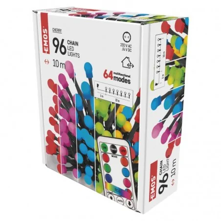 Oswietlenie-choinkowe - lampki choinkowe z pilotem i timer-em 6xled 10m, rgb, 64 programy, ip44, d5aa01 emos 