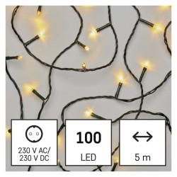 Oprawki-montazowe - światełka choinkowe classic 100xled 5m ciepła biel, zielony przewód, ip20 d4gw02 emos 
