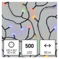 Oswietlenie-choinkowe - multikolorowe światełka choinkowe 50m 500xled ip44 timer d4am06 emos 