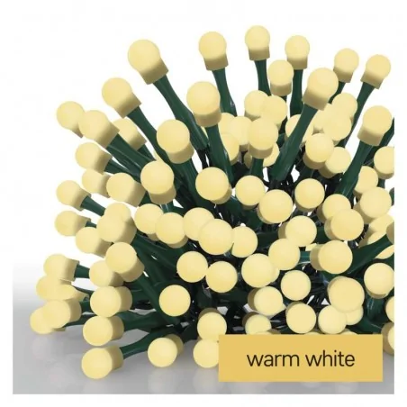 Oswietlenie-choinkowe - okrągłe lampki choinkowe 50xled, 2,5m ciepła biel, zielony przewód, ip20 d5gw01 emos 