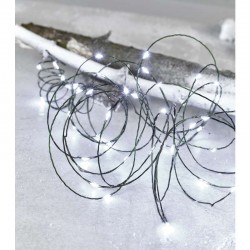 Oswietlenie-choinkowe - łańcuszek led - łezki 15m zimna biel, zielony przewód, ip44 timer d3ac05 emos 