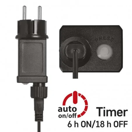 Oswietlenie-choinkowe - łańcuszek led - łezki 15m zimna biel, zielony przewód, ip44 timer d3ac05 emos 